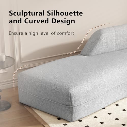 HomSof 109.4" Curved Chaise Lounge Modern Indoor Sofa Couch for Living Room, Grey
