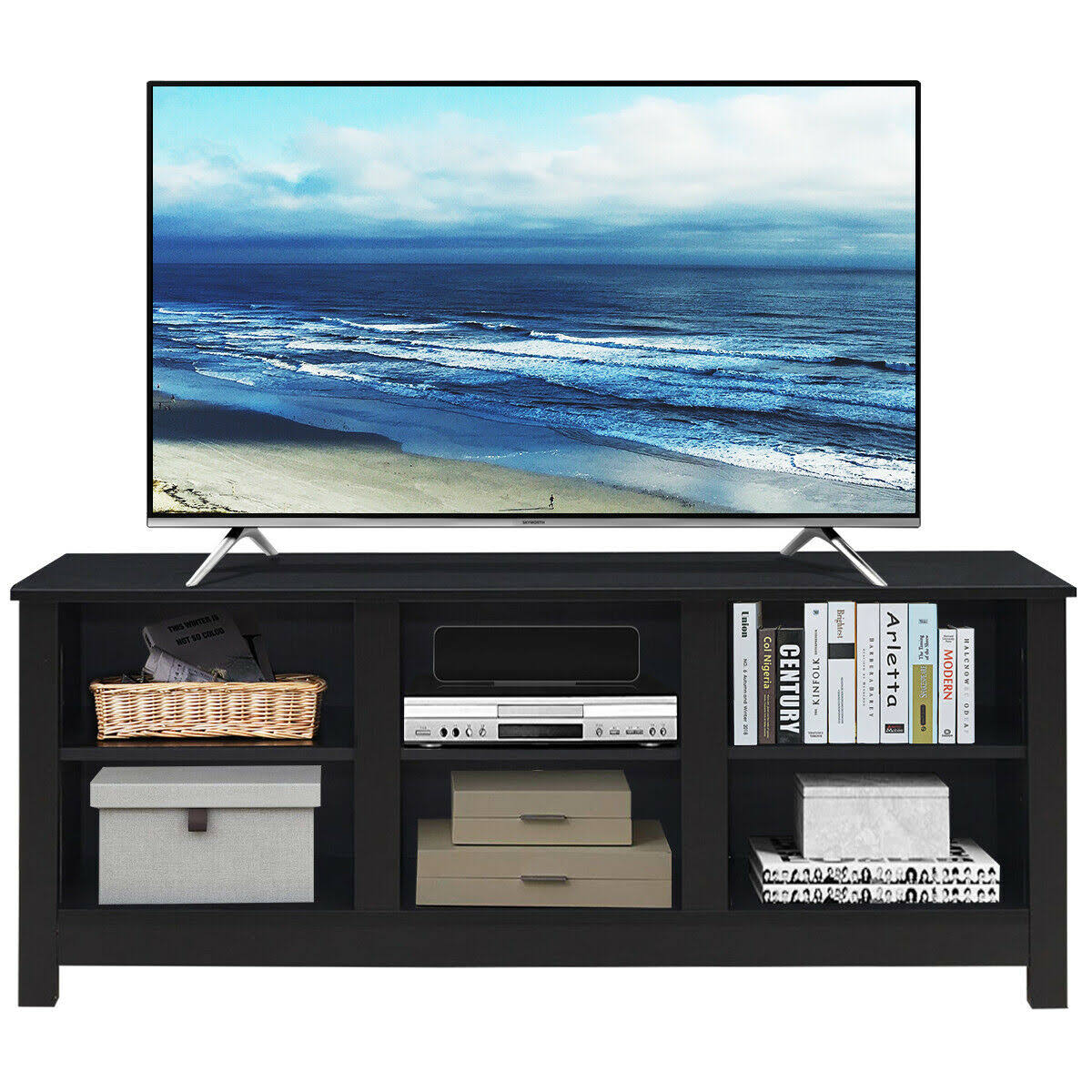 Costway 60x22 Entertainment TV Stand Cabinet-Black