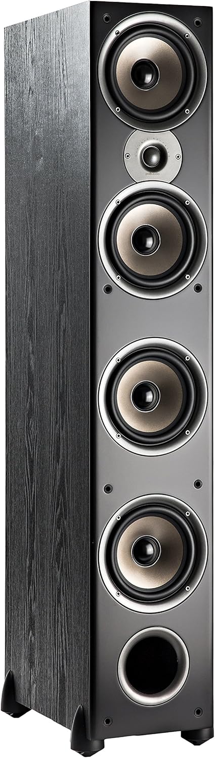Polk Monitor XT70 Large Tower Speaker - Hi-Res Audio Certified, Dolby Atmos & DTS:X Compatible, 1" Tweeter, (2) 6.5" Dynamically Balanced Woofers, (2) 8" Passive Radiators, (Single, Midnight Black)