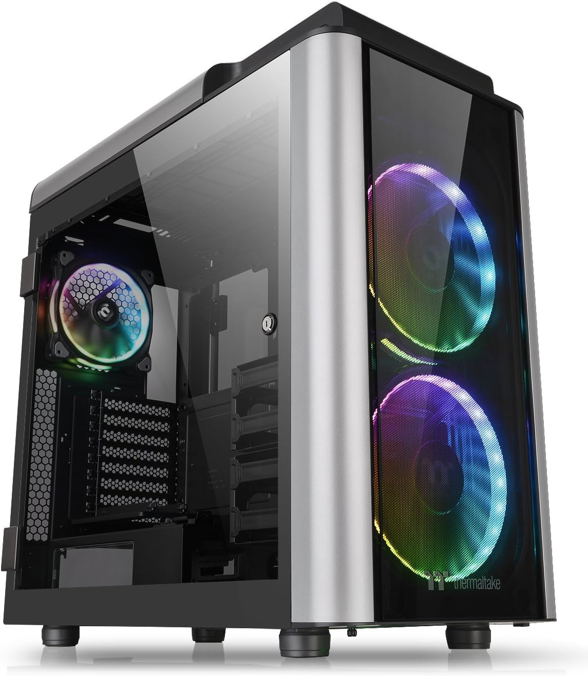 Thermaltake Level 20 MT Motherboard Sync ARGB ATX Mid Tower Gaming Computer Case with 3 120mm ARGB 5V Motherboard Sync RGB Fans +1 120mm Rear Fan Pre-Installed CA-1M7-00M1WN-00, Black