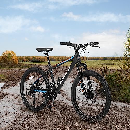 24/26/27.5 Inch Wheels Mountain Bike Shimano 21 Speeds with Mechanical Disc Brakes Aluminum/High-Carbon Steel Frame Suspension MTB Bikes Mountain Bicycle for Adult & Teenagers