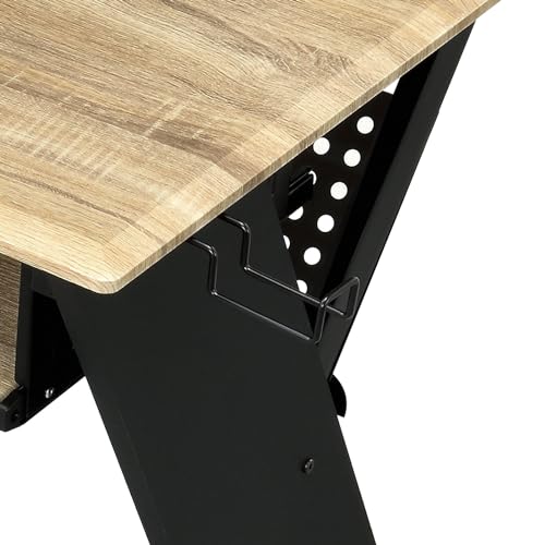 Solid Wood Black Music Studio Table, Black Finish for Small Spaces, Office, Room