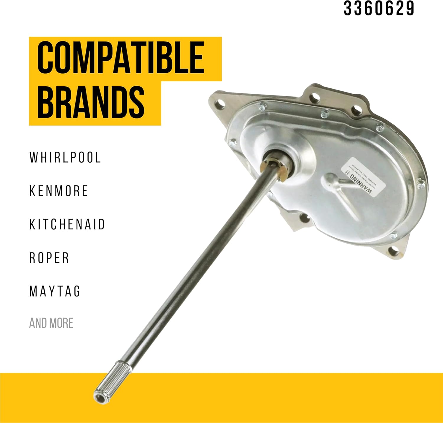 3360629 Transmission - Compatible With Whirlpool Kenmore KitchenAid Roper Washer Dryer - Replaces AP3096209 W10140307 285362 62621 8546456 W10172898 WP62621 WP8546456 285194 285291 285312 285392