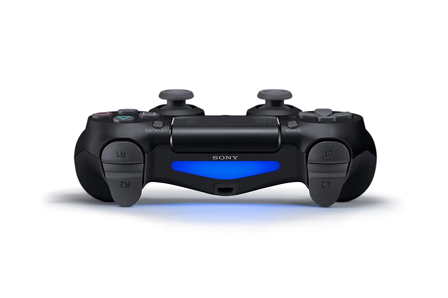 Sony Dual Shock Black Gaming Controller PS4 Console With Black Gaming Buds + Cleaning Kit BOLT AXTION Bundle Like New