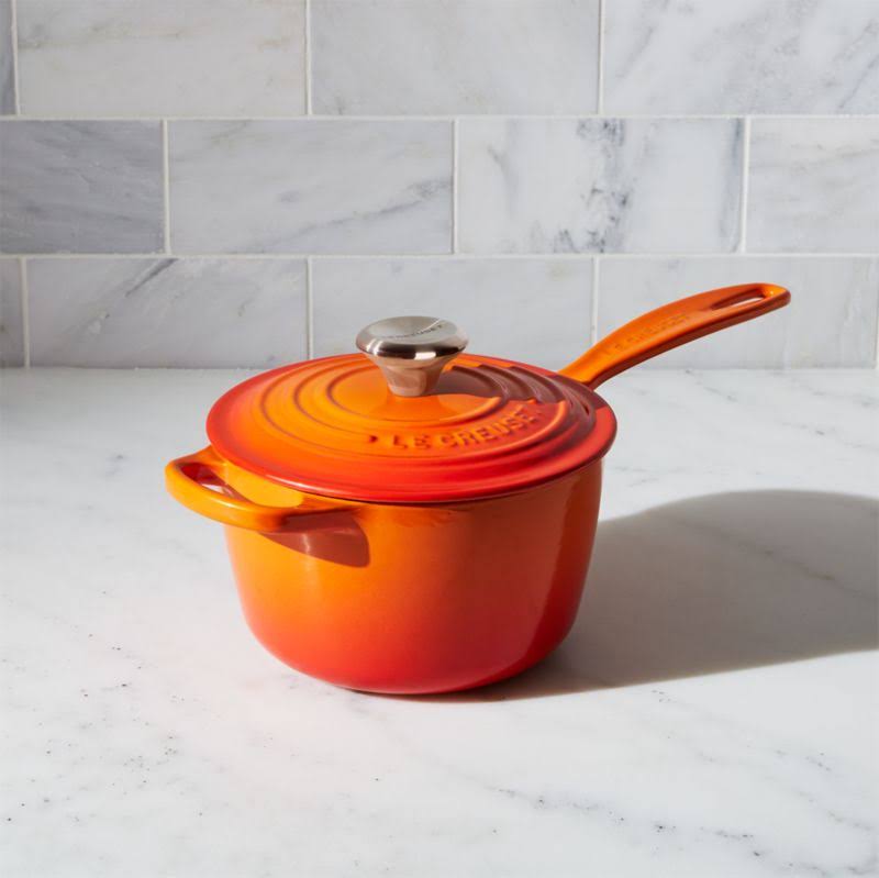 Le Creuset Signature 1.75-Quart Cast Iron Saucepan - Flame