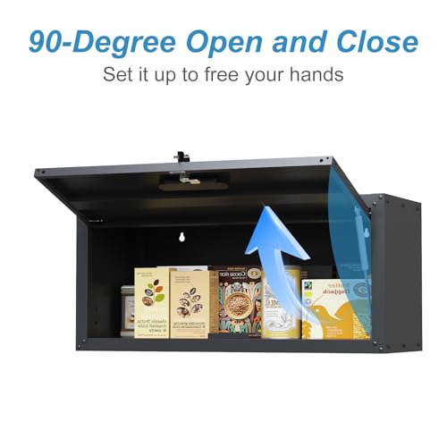 Garage Storage Cabinet Wall Cabinet with 2 Doors,Lockable Tool Cabinets Wall Mounted with Adjustale Shelves,Heavy Duty Steel Hanging Cabinets for Warehouse Kitchen Laundry,Assembly Required