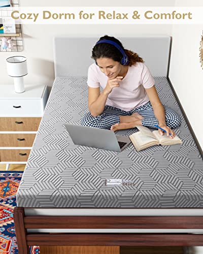 BedStory 4 Inch Memory Foam Mattress Topper Queen - Gel Foam Bed Toppers with Removable Cover - High Density Memory Foam