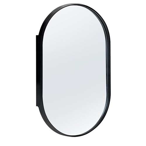 sogesfurniture Recessed Bathroom Medicine Cabinet with Mirror, 36"x24" Arched Recessed Bathroom Medicine Cabinet with Beveled Mirror, Wall Cabinet with Mirror Aluminum Frame, Silver