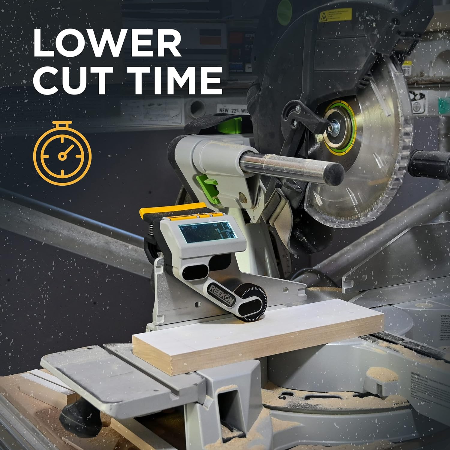 REEKON M1 Caliber Measuring Tool for Miter, Chop, and Band Saws �C Eliminates Need to Measure & Mark Materials, Reduces Cut Time and Increases Safety, Measures Flat & Round Materials