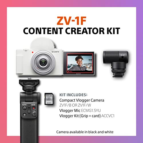 Sony ZV-1F Vlog Camera for Content Creators and Vloggers Black