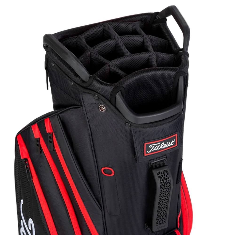 Titleist Cart 14 Lightweight Golf Bag - Black/Black/Red