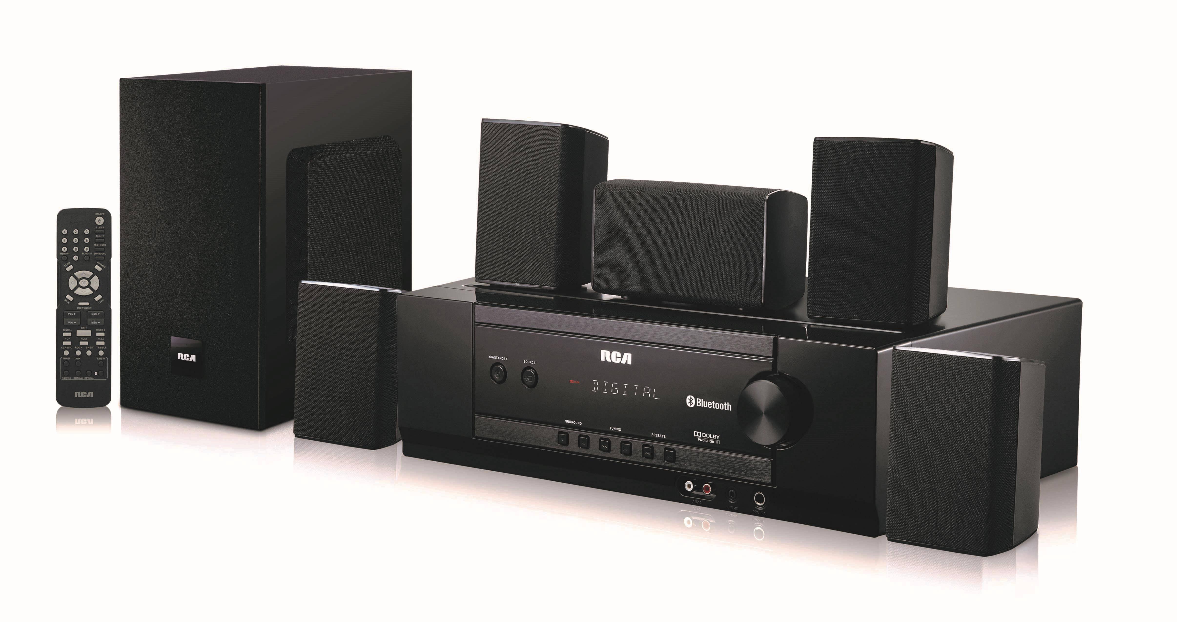 RCA 1000-Watt Audio Receiver Home Theater System - Digital 5.1 Surround Sound u0026 Am/fm Tuner, (USB Playback)