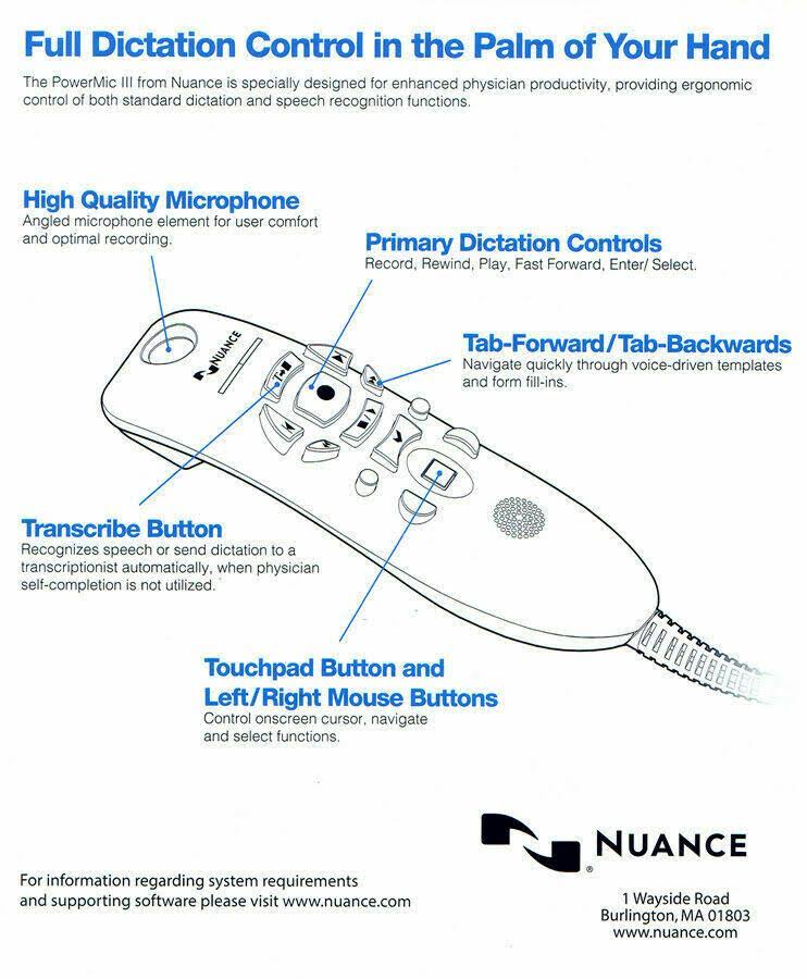 Nuance PowerMic III Speaker Microphone