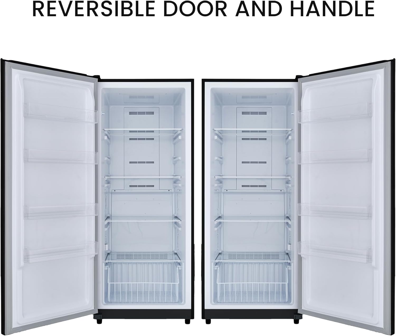 17cf Upright Freezer CONVERTIBLE REF Garage Ready 28in wide 110V(Black)