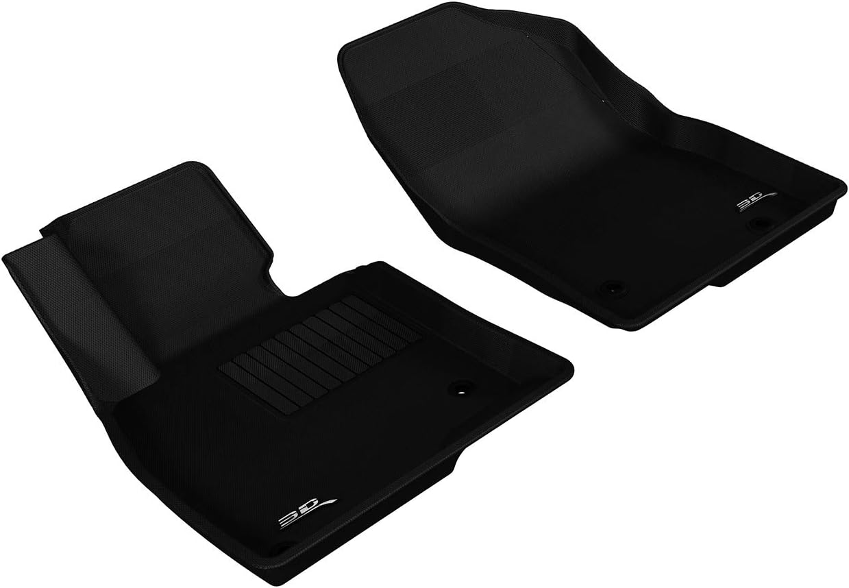 3D MAXpider L1MZ04001509 All-Weather Floor Mats for Mazda 6 Mazda6 2014 2015 2016 2017 2018 2019 2020 2021 Custom Fit Car Floor Liners, Kagu Series (1st & 2nd Row, Black)
