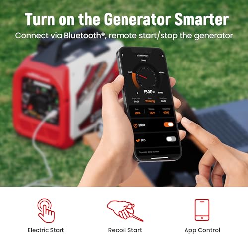 maXpeedingrods 4000 Watt Dual Fuel Inverter Generator with Bluetooth® Control Start and Display, RV Ready, Electric Start, Quiet for Outdoor Camping, Home Backup, Garden，PGMA Compliant