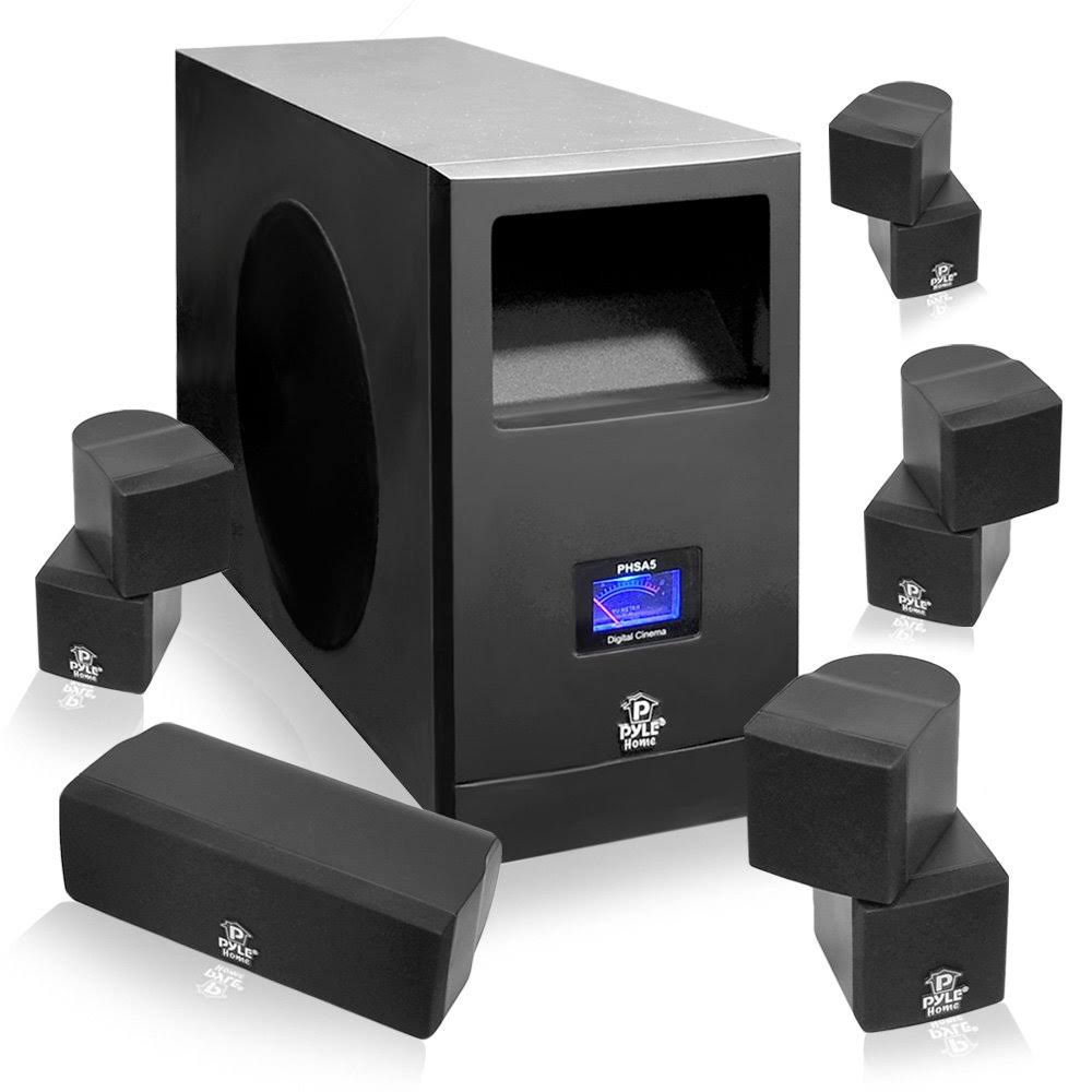 Pyle 5.1 Home Theater System with Active Subwoofer and Five Satellite PHSA5