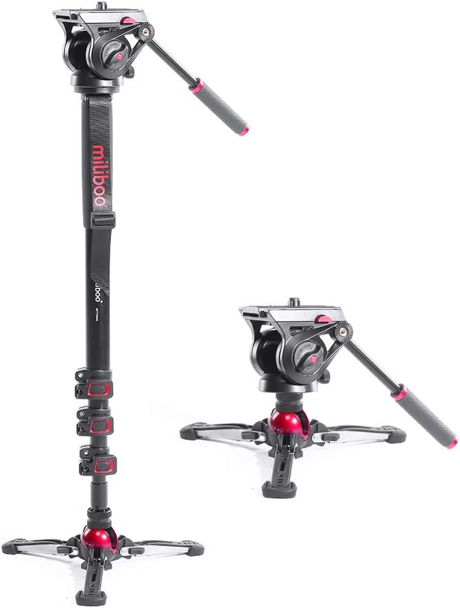 miliboo MTT705 Aluminum Portable Fluid Head Camera Monopod for Camcorder/DSLR Stand Professional Video Tripod 71.4 Max Height with 10 Kilograms Max Load Capacity