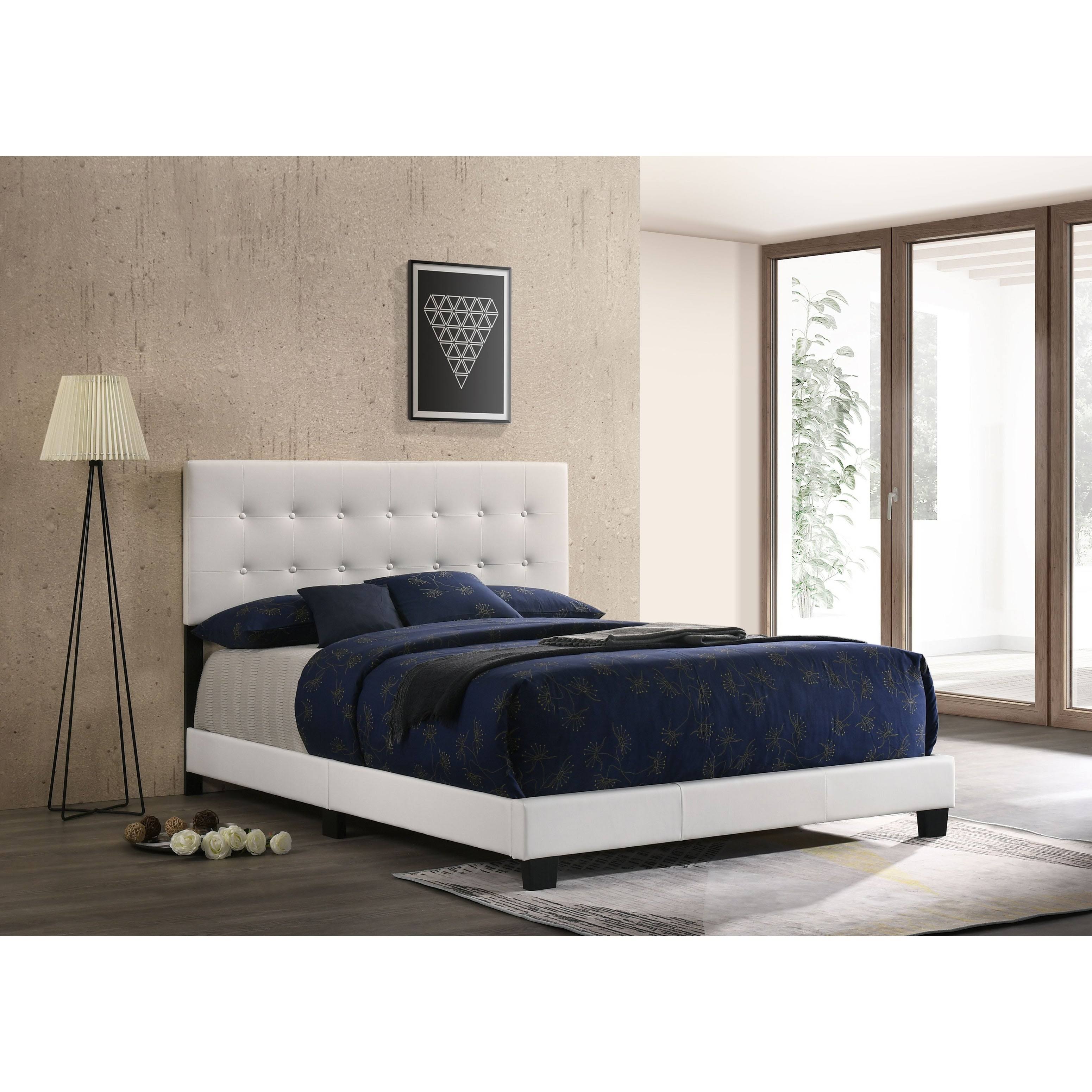 Glory Furniture Caldwell Faux Leather Panel Twin Bed in Black