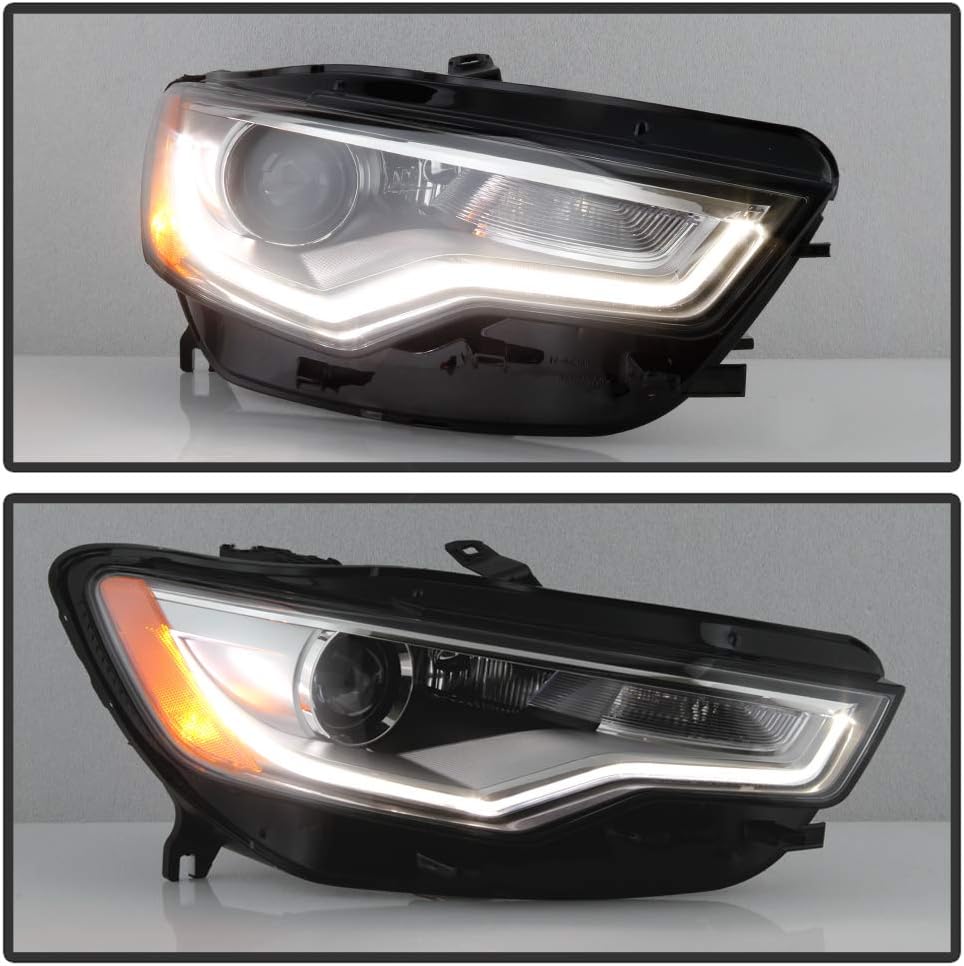 ACANII - For [HID/Xenon w/o AFS Model] 2012-2015 Audi A6 S6 LED DRL Projector Headlight Headlamp Assembly Passenger Side