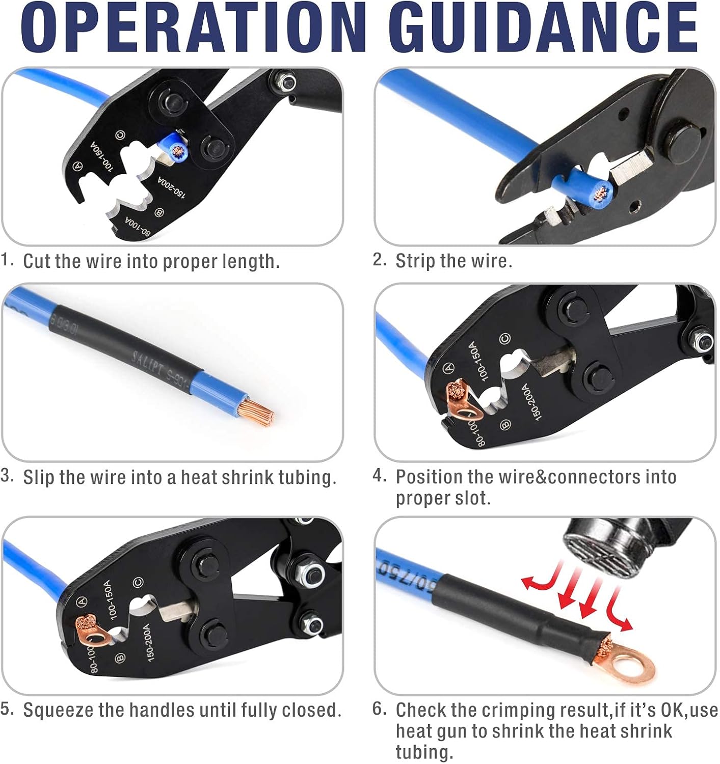 IWISS Battery Cable Lug Crimping Tool for Open Barrel Lug,Lead-Free OEM Battery Terminals,B Type Crimper for AWG 16-4