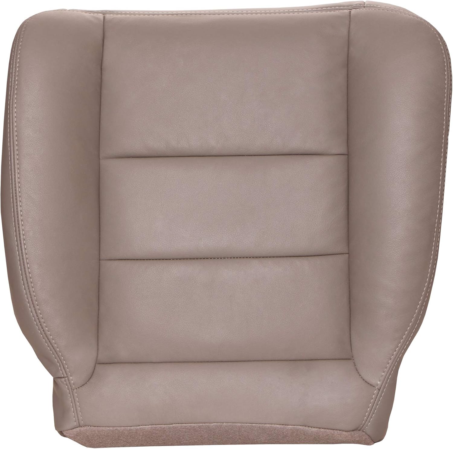 The Seat Shop Passenger Bottom Replacement Leather Seat Cover - Medium Pebble Tan (Flare Seam) (Compatible with 2005-2007 Ford F250 and F350 Super Duty Lariat Extended Cab)