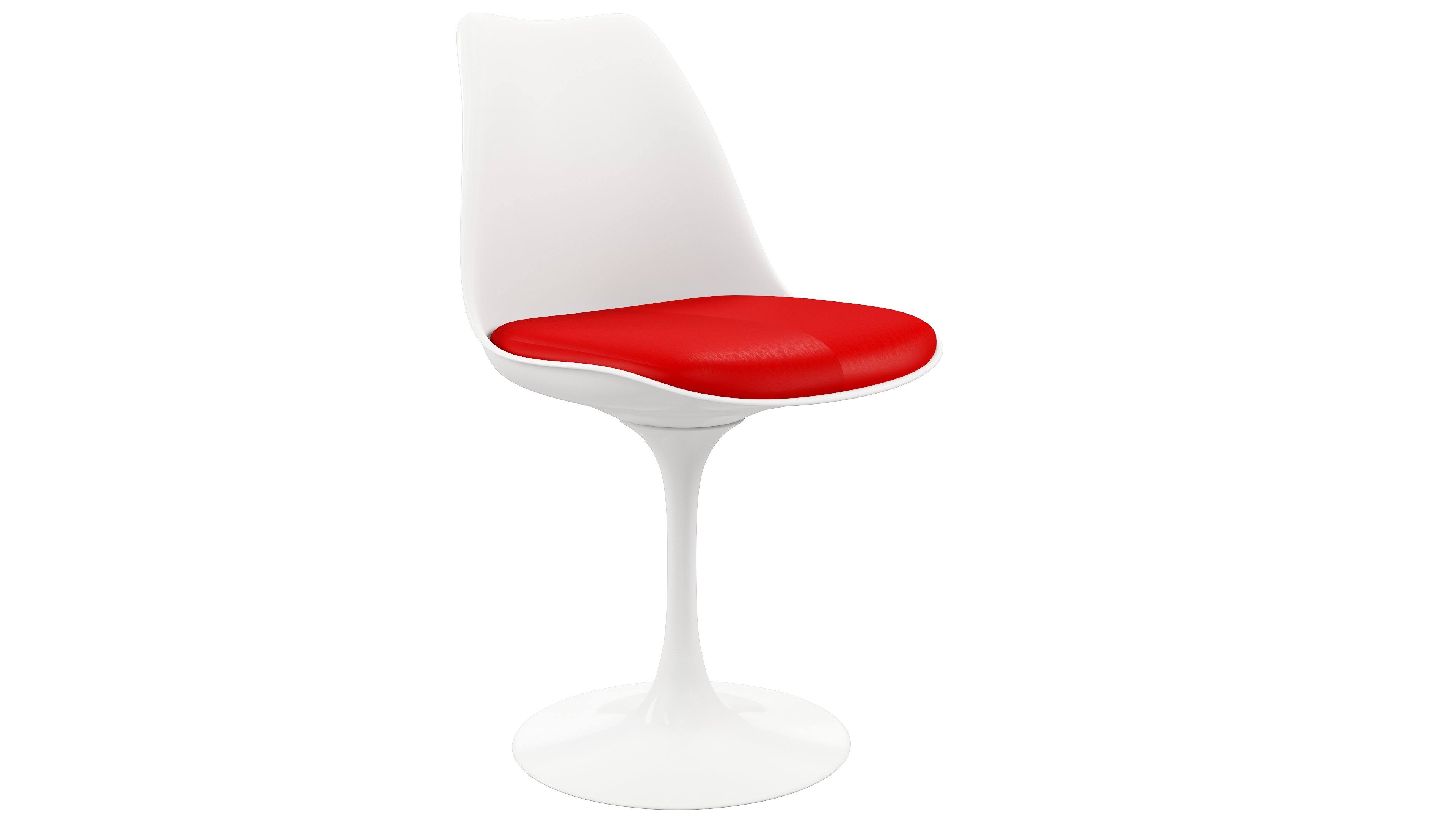 Set of 4 | Tulip Side Chair | Red | Faux Leather