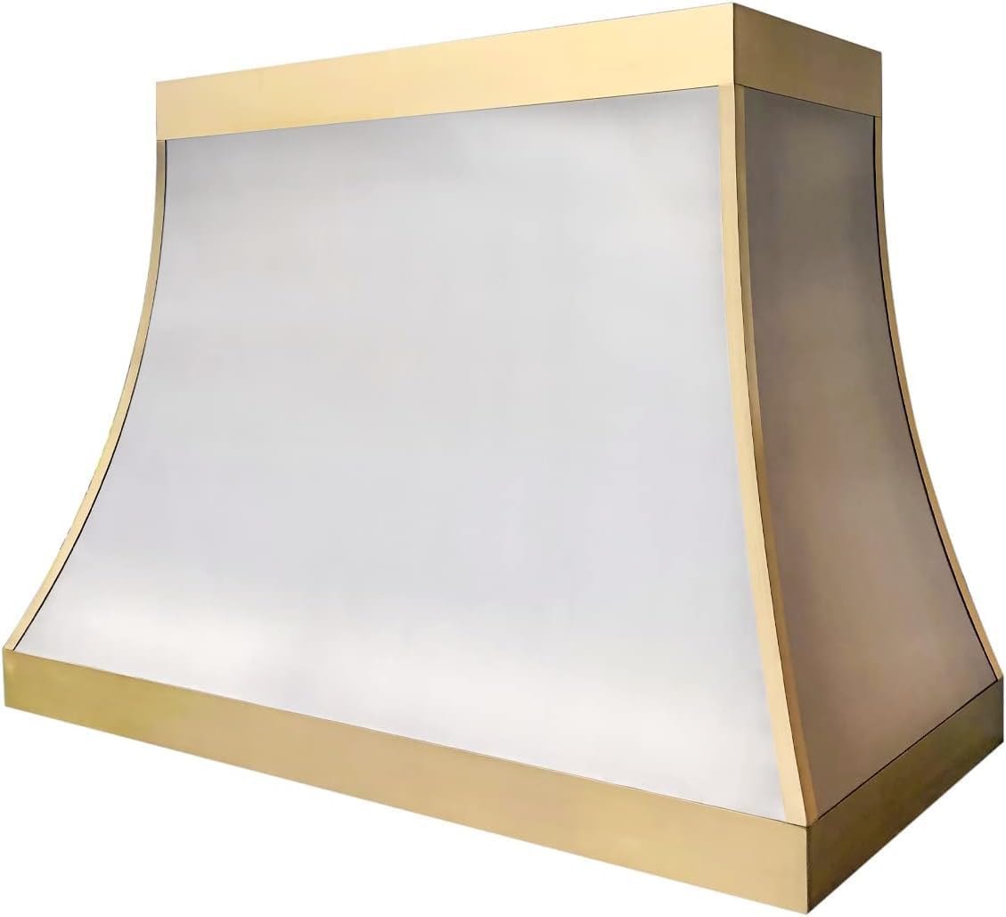 Stainless Steel Range Hood Island Mount 30'' W,39'' H, CT Copper Tailor Custom Handmade Metal Kitchen Vent Hood, With 4-Speed Exhaust Fan & LED Light,SH27