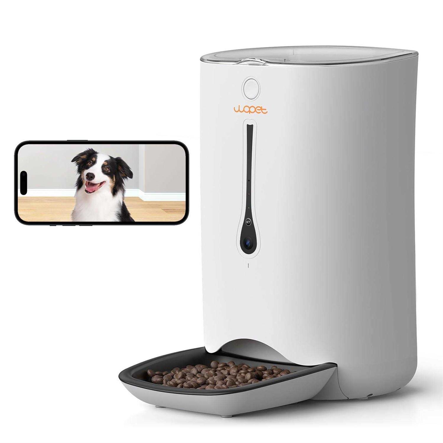 Wopet Automatic Cat Dog Feeder with Camera, App Control Smart Pet Feeder Food, HD Camera for Voice and Video Recording - Pet Supplies online store