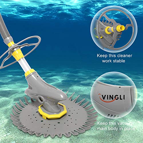VINGLI Automatic Pool Vacuum Cleaner Swimming Pool Vacuum with Additional Hoses & Diaphragms