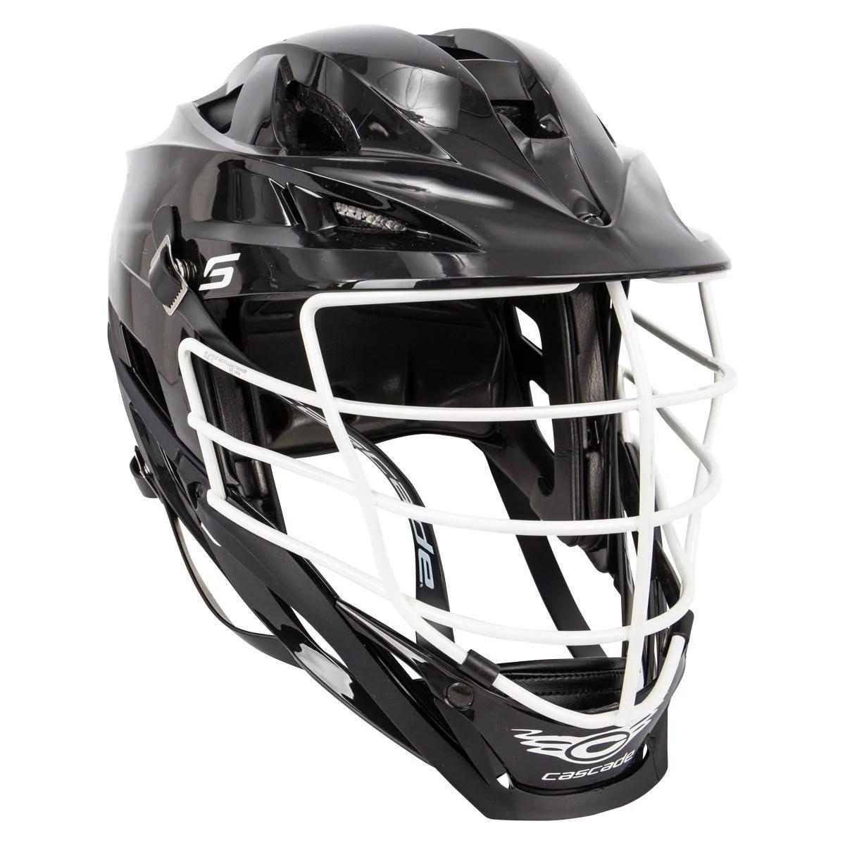 Cascade S Black Lacrosse Helmet Pearl White Cage