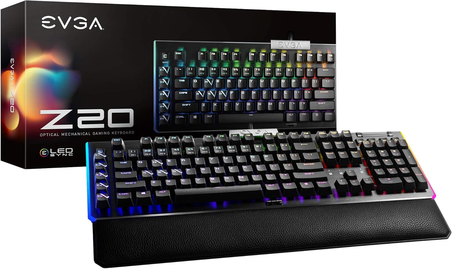 EVGA Z15 RGB Gaming Keyboard, RGB Backlit LED, Hotswappable Mechanical Kaihl Speed Bronze Switches (Clicky), 822-W1-15US-KR