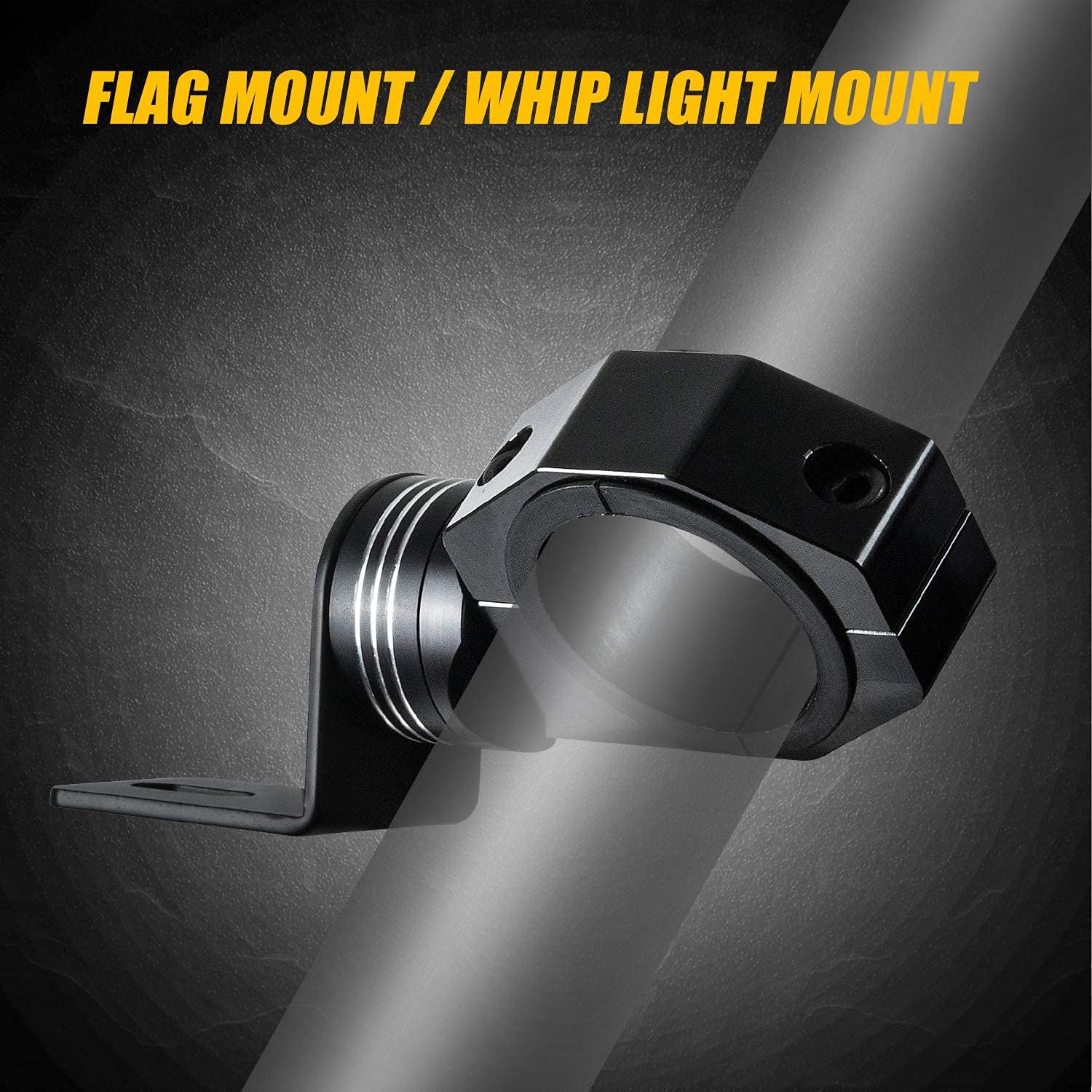 2 PCS Universal Heavy Duty Adjustable 1.75 - 2 inch Roll Bar Flag Mount & Whip Light Mount Compatible with All UTV Polaris RZR Honda Pioneer 1000 Talon Can-Am Maverick Commander