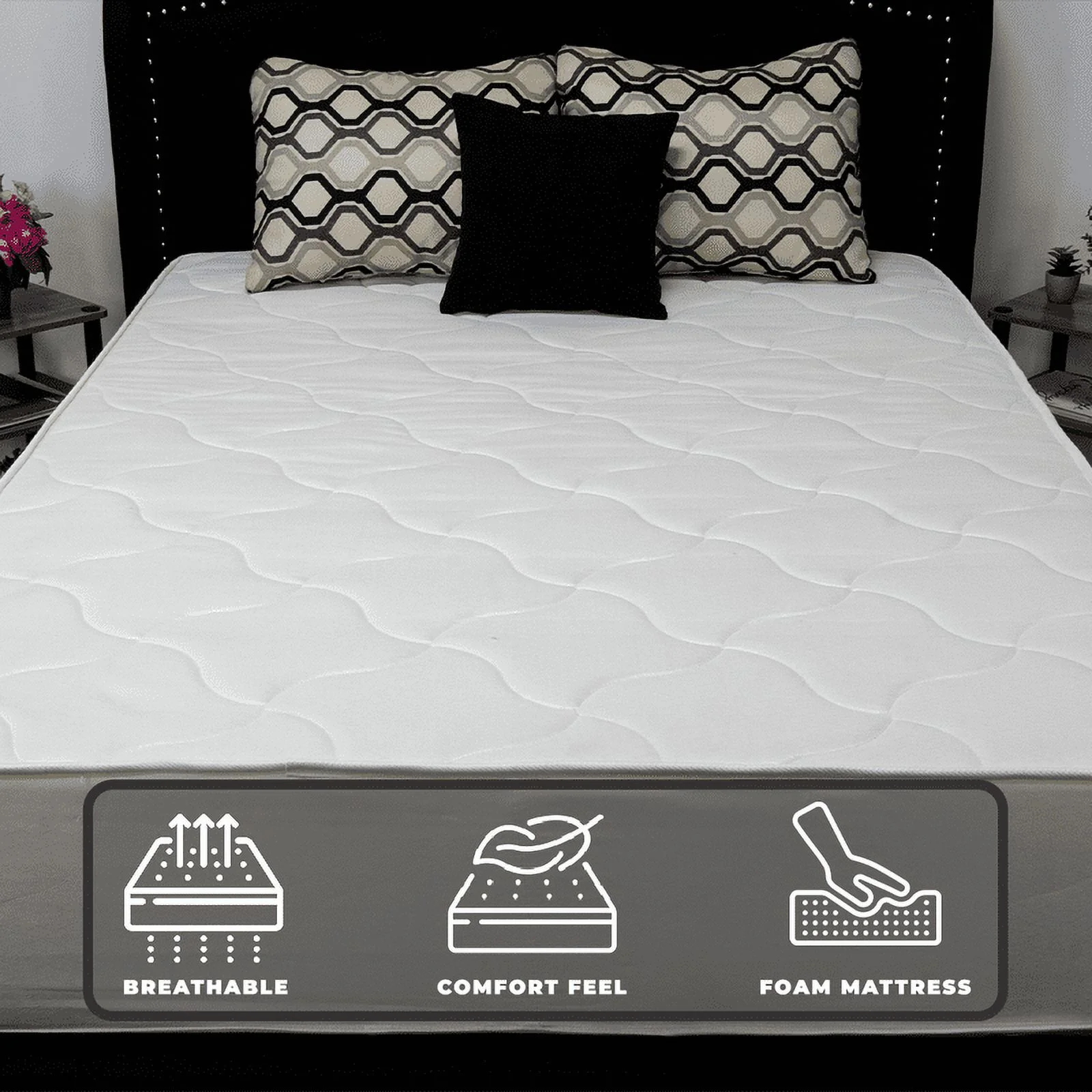 RV Queen Mattress - 6 Inch Cool High Density Comfort Organic Foam Mattress - Breathable - Medium Firm - Oliver & Smith