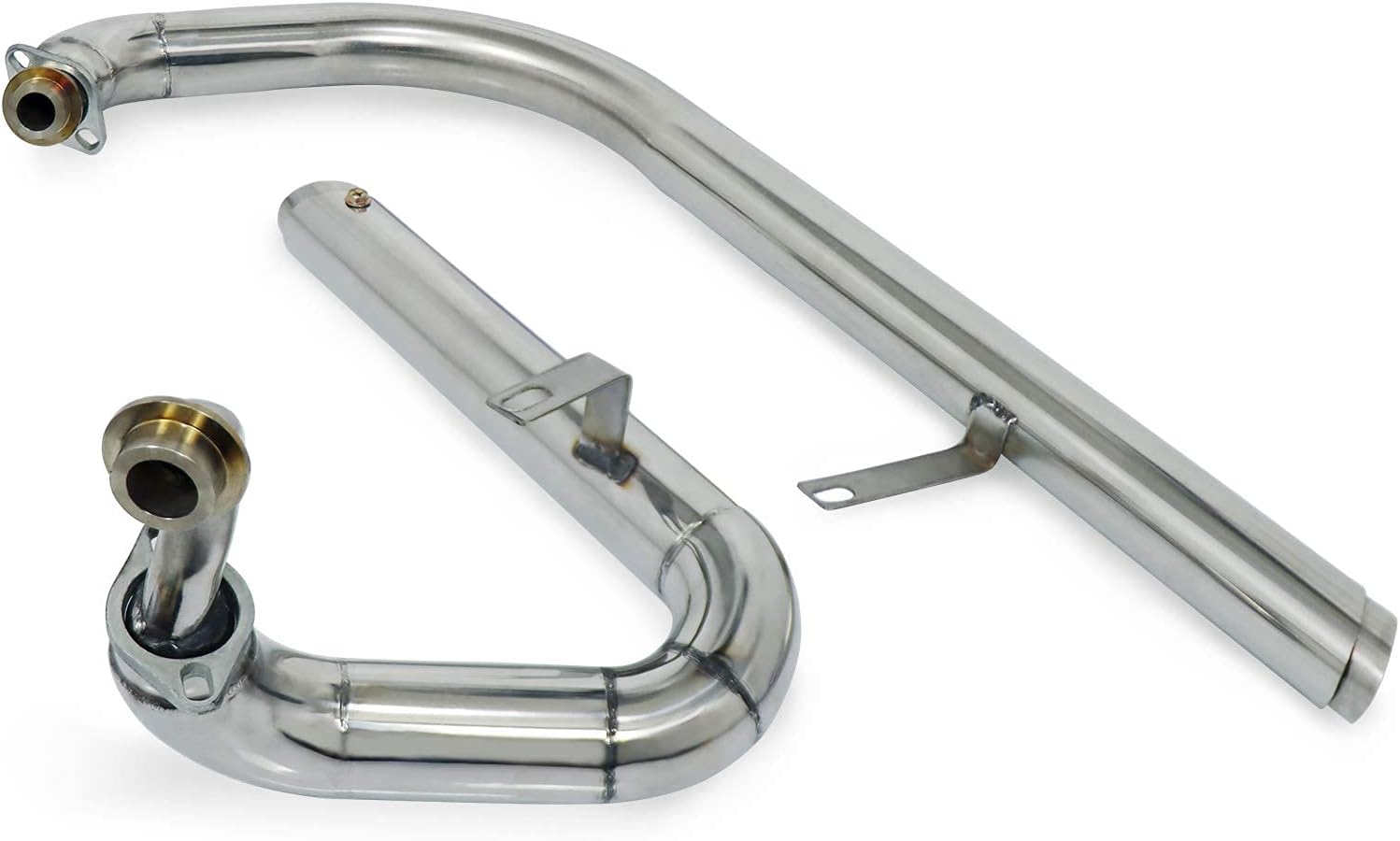Worldmotop Stainless Steel Exhaust System Muffler Exhaust Pipe for Honda Steed Shadow 400 600 VLX400 VLX600 VT600C (For VLX600-black)