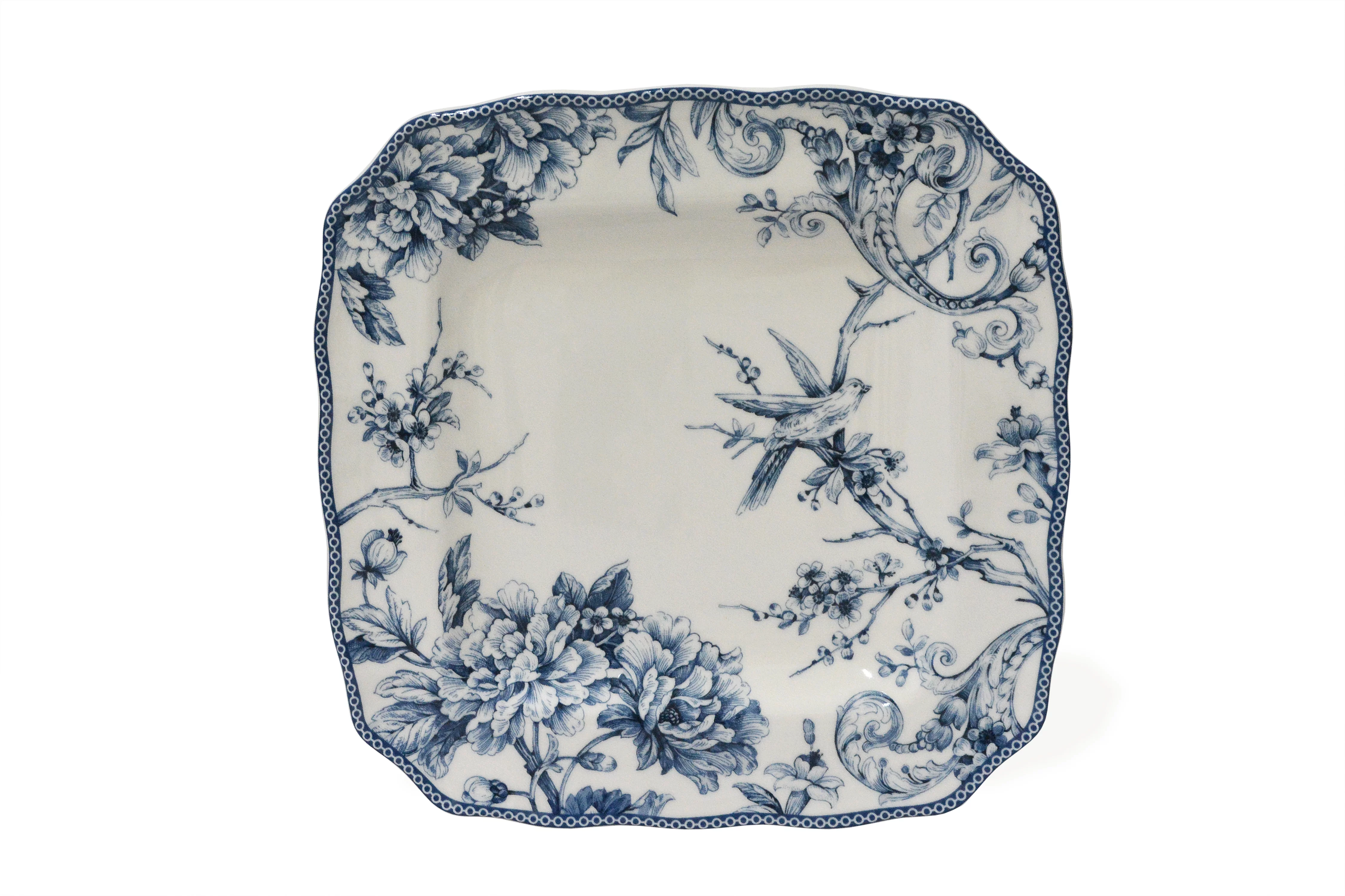 222 Fifth Adelaide Square Porcelain Dinnerware Set, 16-piece, Blue Toile