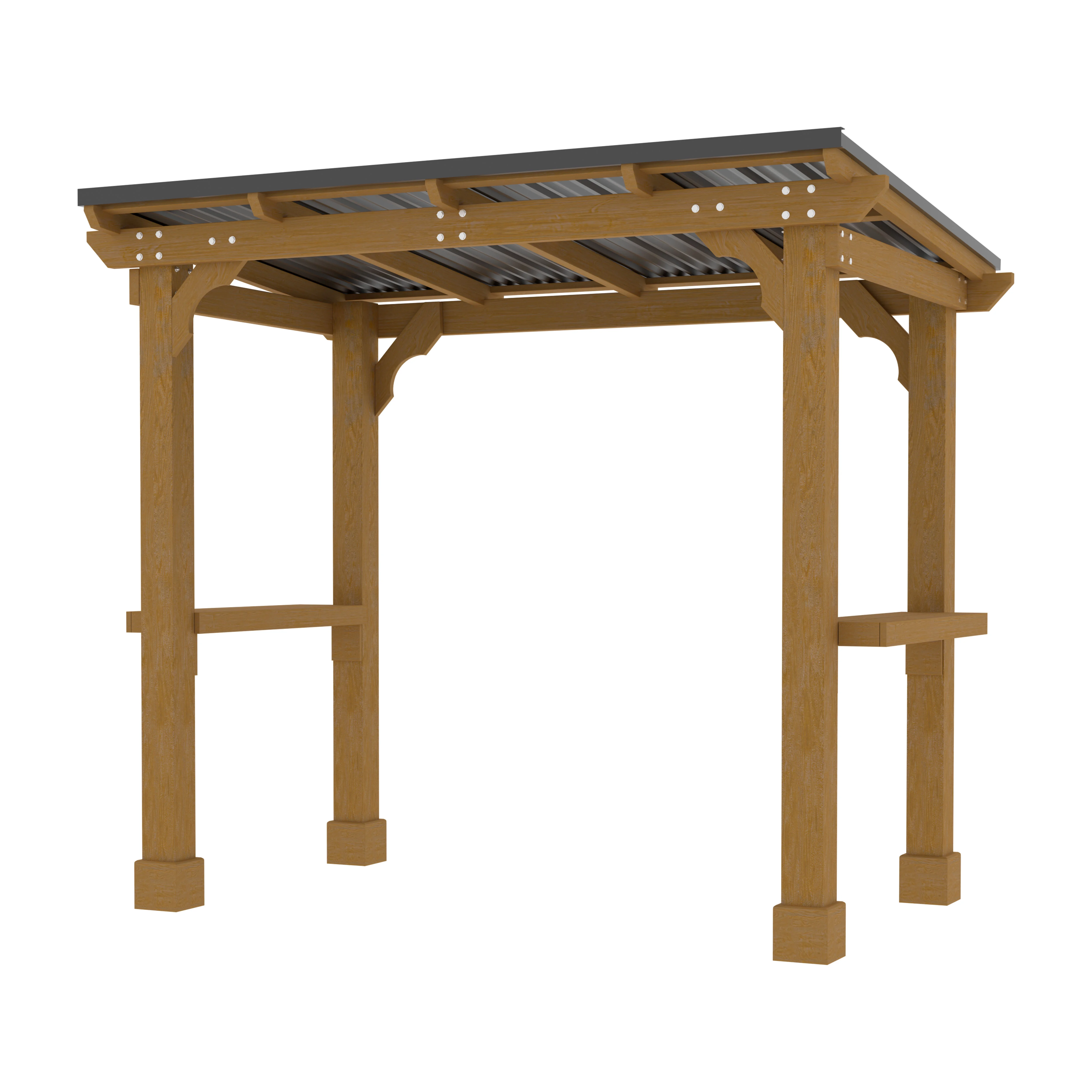 VEIKOUS 8' x 5' Outdoor Grill Gazebo, w/Workstation Shelves, Multi-Use Gazebo for Lawn, Garden