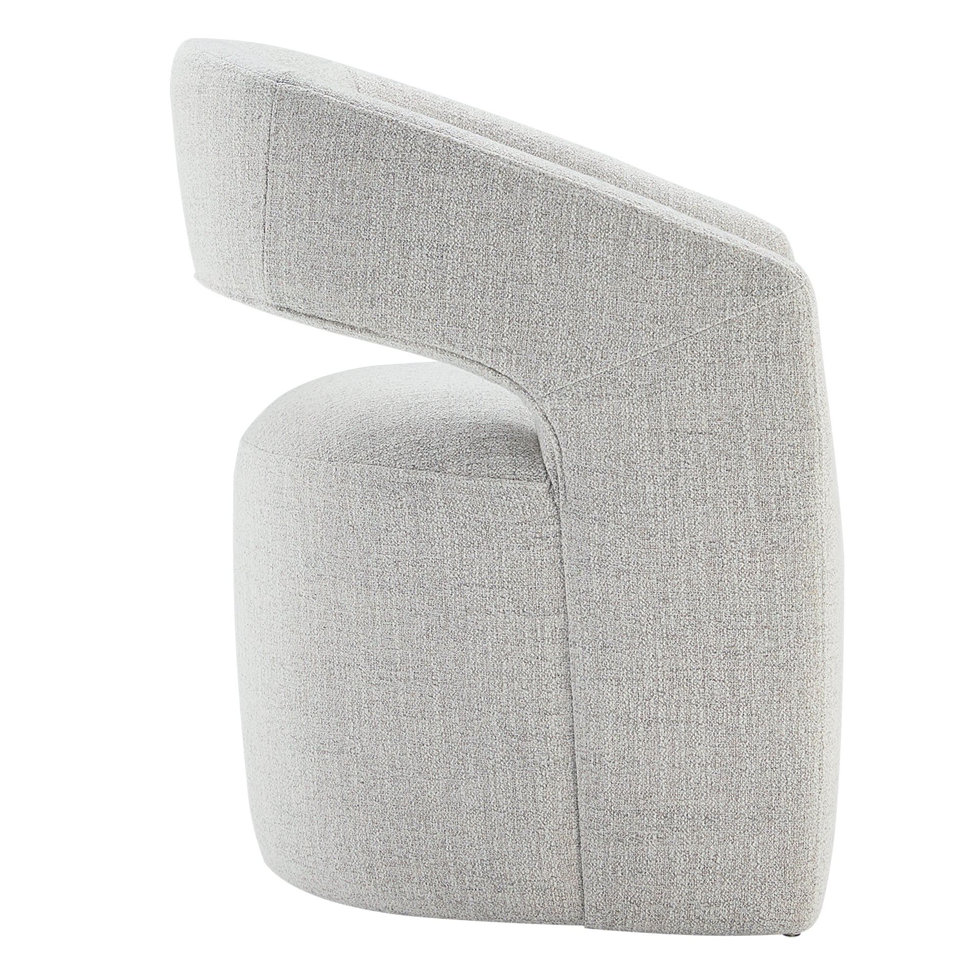 CHITA Modern Dining Chair with Caster Wheels & Open Back, Upholstered Dining Room Chairs, Fabric in Cloud