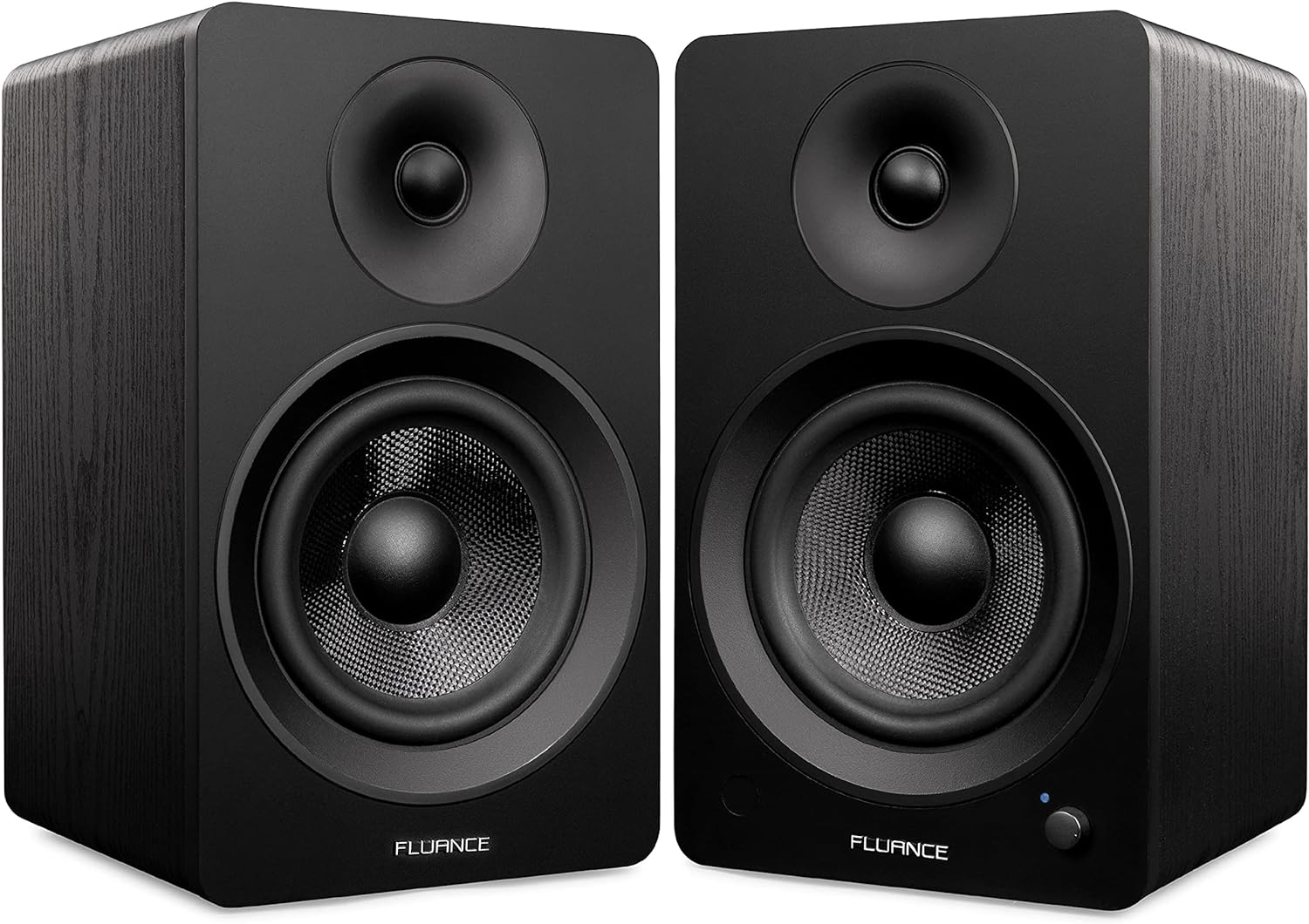 Fluance Ai61 Powered 2-Way 2.0 Stereo Bookshelf Speakers with 6.5 Drivers, 120W Amplifier for Turntable, TV, PC and Bluetooth 5 Wireless Music Streaming - RCA, Optical, USB & Sub Out (Natural Walnut)