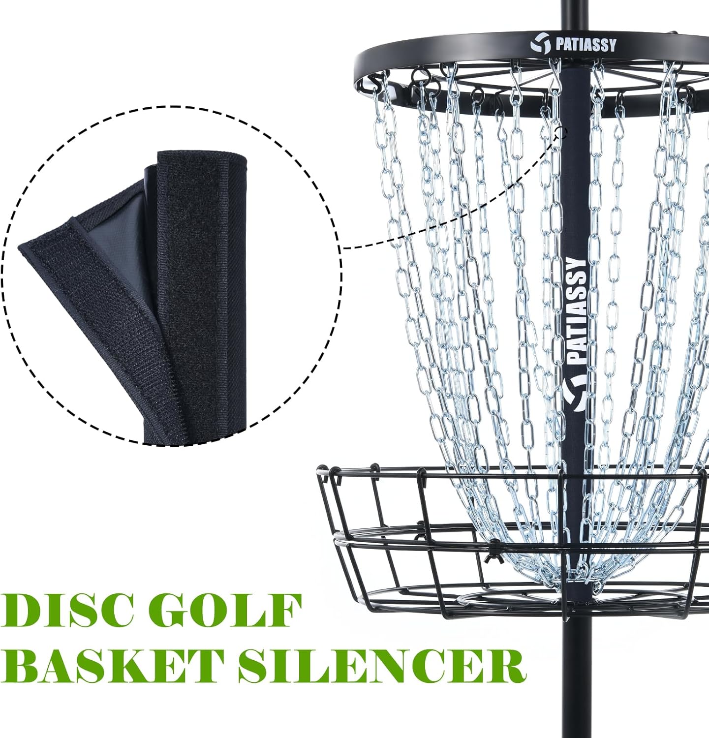 Portable Disc Golf Basket with 24/12 Chains for Two Difficulty Levels of Practice Golf Target for Disc Golf Night Practice
