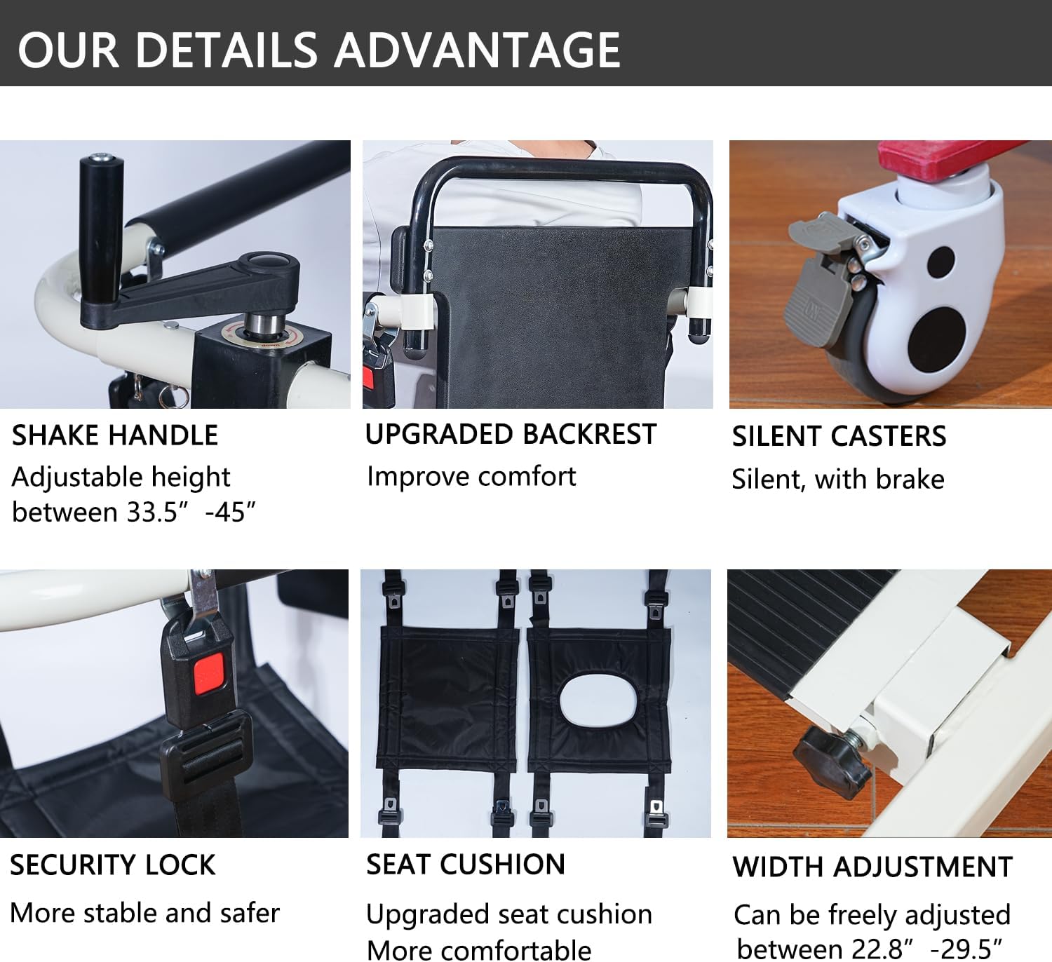 Patient Iift Transfer Chair，Patient lift Chair，for care of The elderly, disabled, and patients with limited mobility，Iift Wheelchair，Household use、Car wheelchair transfer，Height/width adjustable