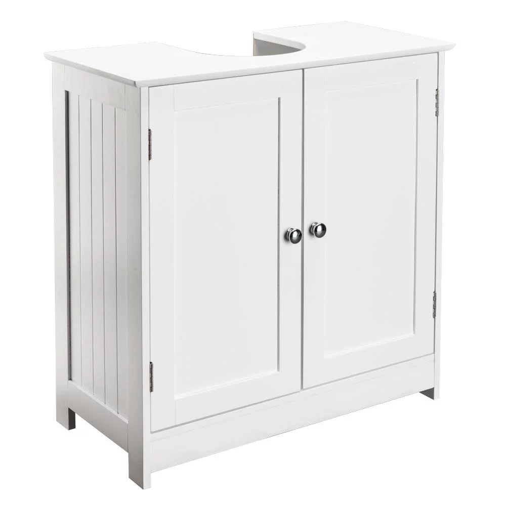 Pedestal Under Sink Storage Bathroom Vanity Cabinet Freestanding Space Saver Organizer with Shelves, White