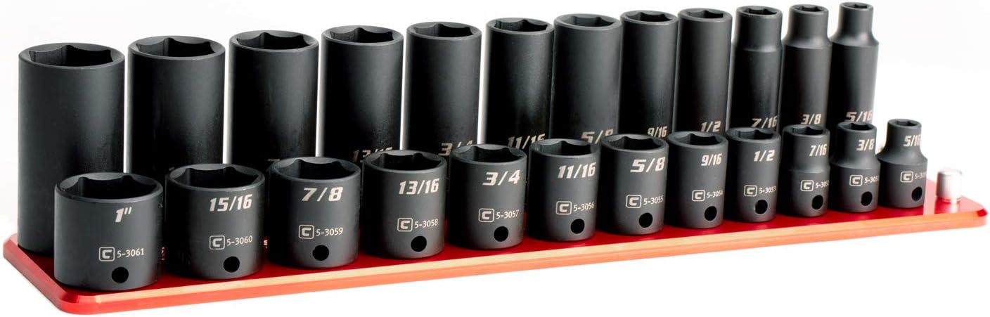 Capri Tools 3/8-Inch Drive Master Impact Socket Set with Adapters and Extensions, Premium Chrome Molybdenum Steel, 48-Piece
