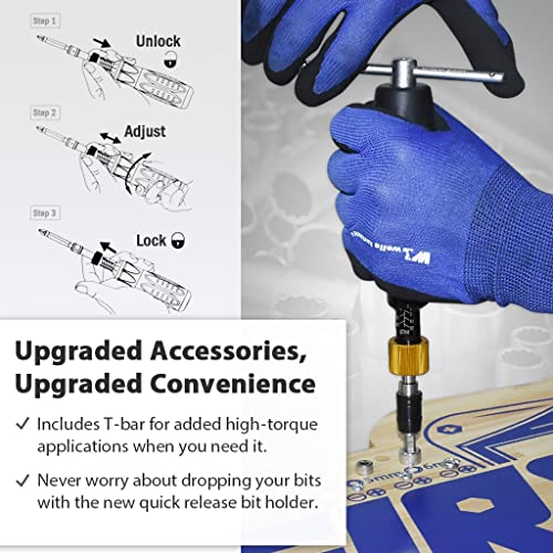 FIRSTINFO Precision Certified Torque Limiting Screwdriver, 1/4 Inch Hex Bit Holder