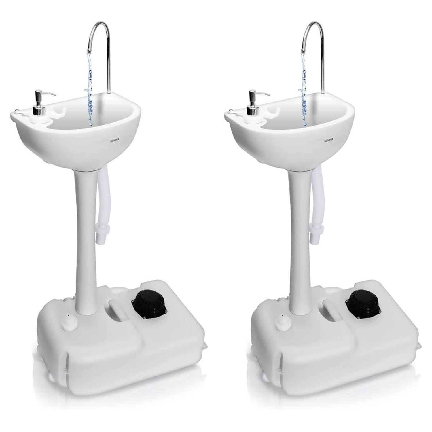 Serenelife Slcasn18 Portable Hand Wash Sink Stand Washing Stations (2 Pack)