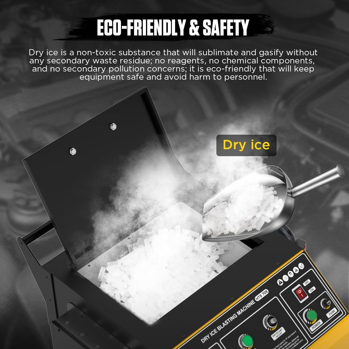Dry Ice Blasting Machine, Automotive Dry Ice Cleaning Machine, Dry Ice Blast Cleaner for Cars Aviation Industrial