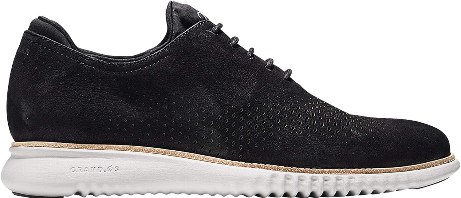 Cole Haan mens 2.zerogrand Laser Wingtip Lined Oxford, Black Nubuck/Grey, 7.5 US