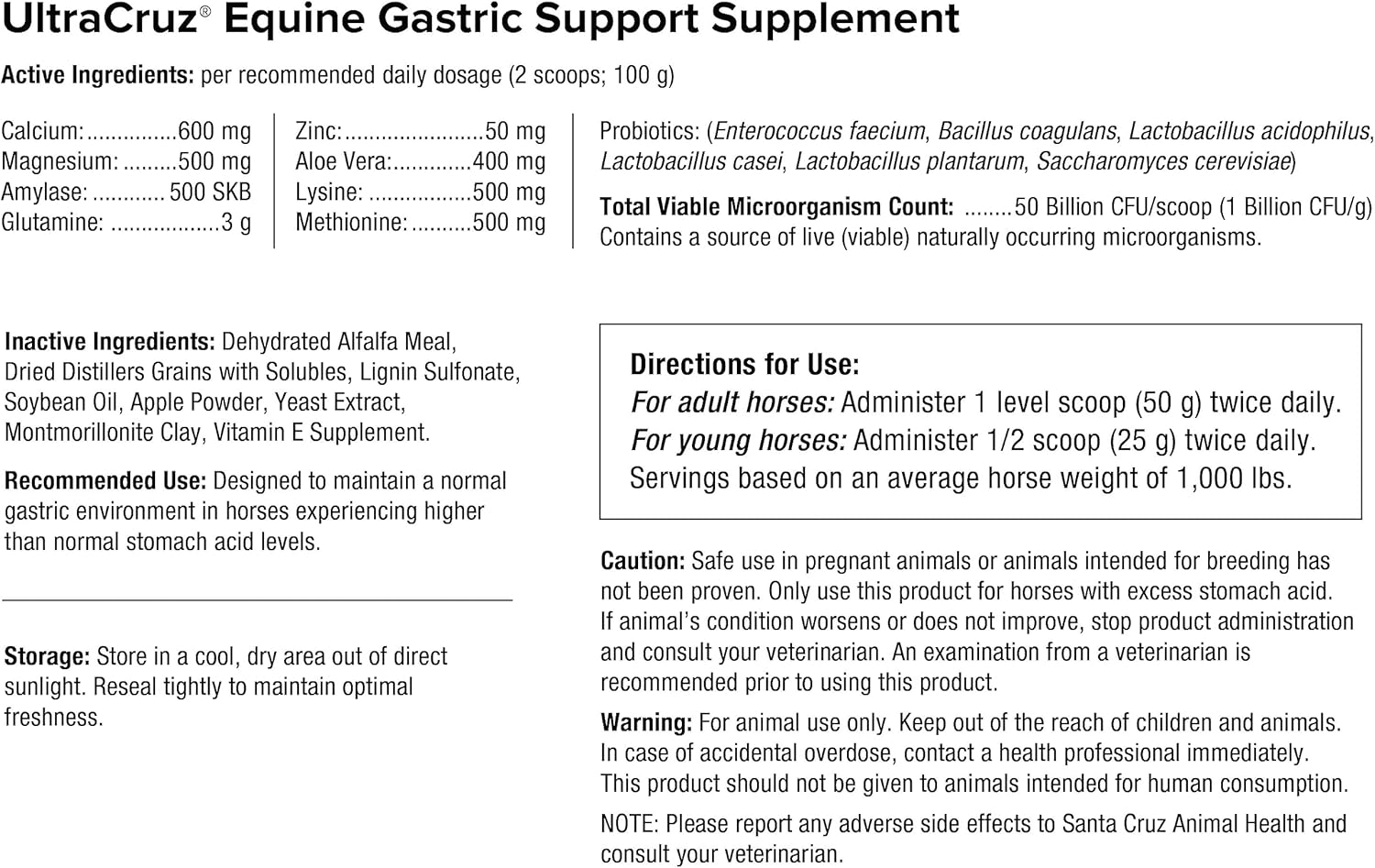 UltraCruz® Equine Gastric Support Supplement for Horses, 25 lb