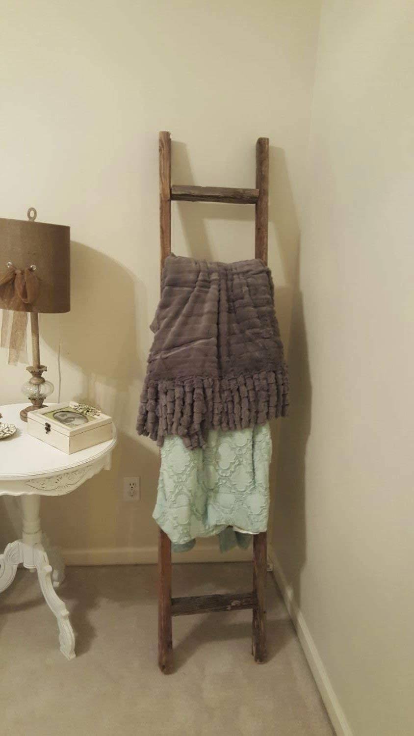 BarnwoodUSA Rustic 6 ft Decorative Ladder - 100% Reclaimed Wood Ladder, Weathered Gray