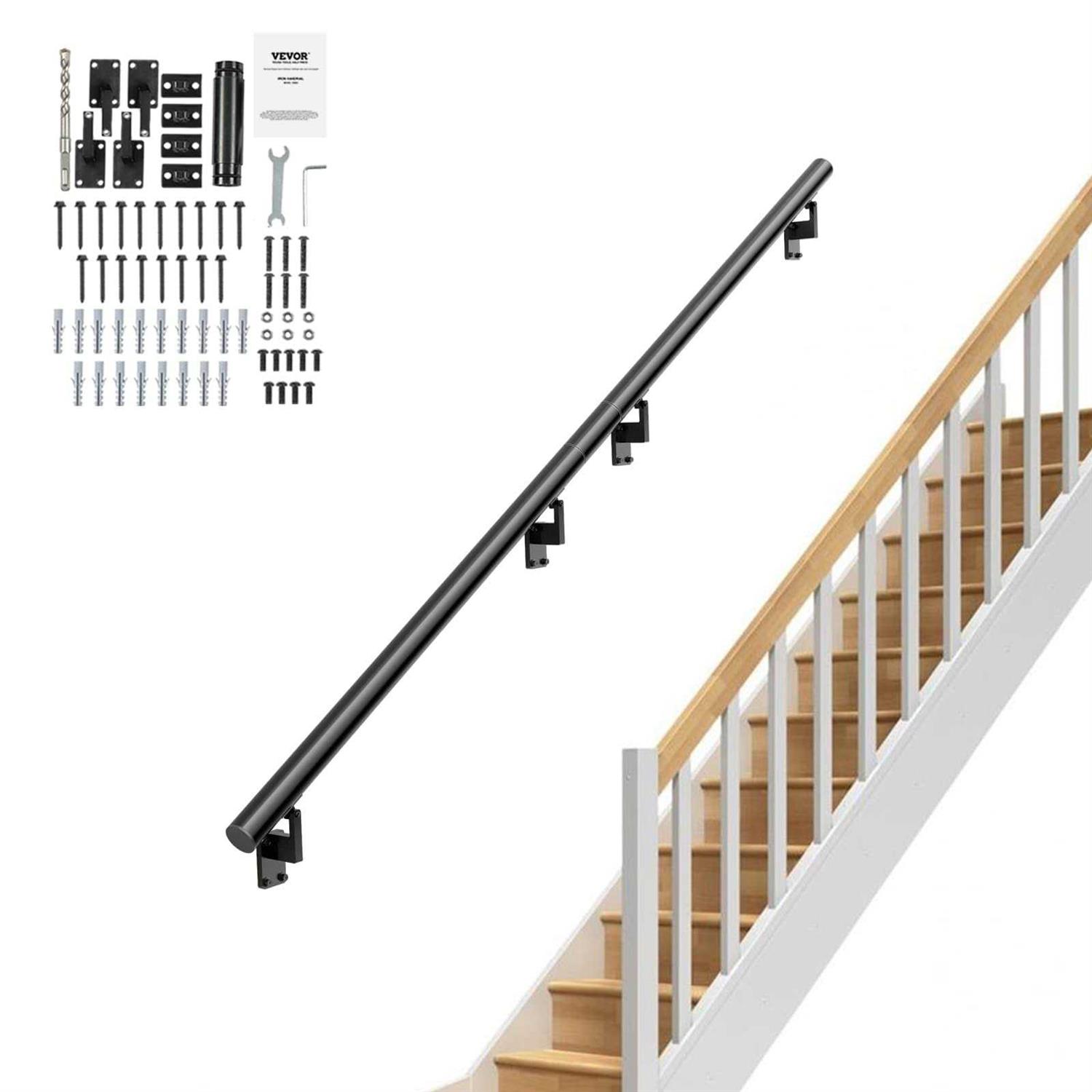 VEVOR Handrail Stair Railing Wall Mount Handrails for Indoor Stairs - Shop Hardware Tools Online Store